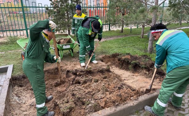 В ЖК «Еврокласс 2» идёт активное оборудование новой площадки для крупногабаритных отходов 